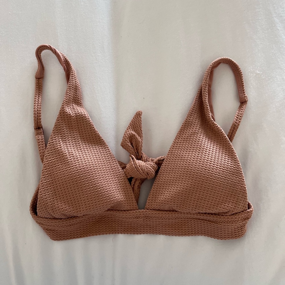 aerie nude texture bikini top size XS